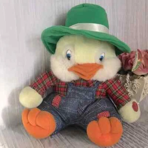 Vintage THE MUSICAL DUCK MAC DUCK chic stuffed plush toy Easter Spring decor - Picture 1 of 14