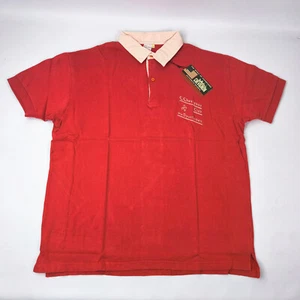 Camisa Polo Chevignon "Los Deportistas" Roja T. XL Original Años 90 Vintage - Imagen 1 de 6