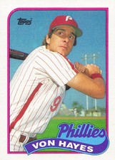 Von Hayes 1989 Topps 385  Philadelphia Phillies  Baseball Card