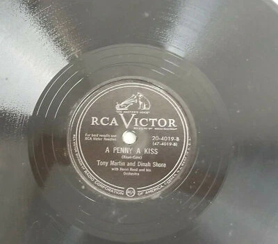 A Penny a Kiss & In Your Arms, Tony Martin and Dinah Shore, RCA Victor 78rpm Rec - Image 1 of 3