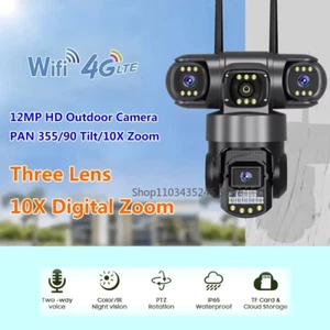 Telecamera Videosorveglianza 3 Obiettivi, Wifi CCTV 4G SIM Card Wireless,Esterni - Bild 1 von 13