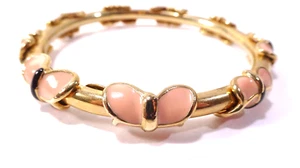 Neiman Marcus Lee Angel Women's Gold Cream Butterfly Bangle Bracelet NWT 298 - Picture 1 of 10