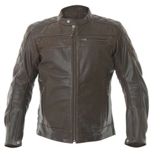 BKS Retro Leather Motorcycle Jacket CE Mens Brown Vintage Biker - Picture 1 of 4