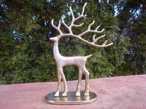 Winter Wonder Lane 10" All Metal Gold Reindeer Pottery Barn Dupe - Picture 1 of 8