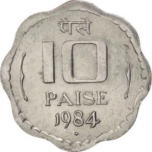 India | 10 Paise Coin | Ashoka lion | Km:39 | 1983 - 1993 - Picture 1 of 12
