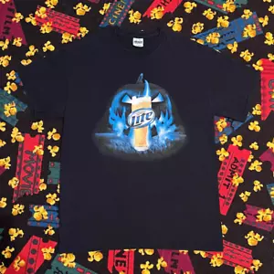 Vintage Miller Lite doppelseitiges grafisches T-Shirt Halloween Edition/Größe M - Bild 1 von 5