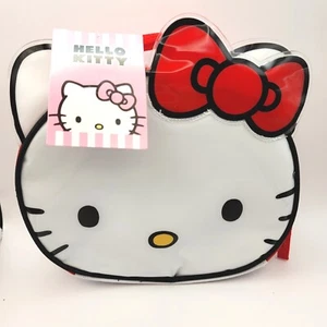 "Borsa da pranzo Sanrio Hello Kitty isolata con cerniera morbida guscio NUOVA CON ETICHETTE 8"x 6" - Foto 1 di 11