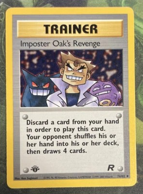 1st Edition Imposter Oak’s Revenge 76/82 - Team Rocket - Near Mint - Image 1 of 2