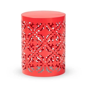 Baxton Studio Jamila Contemporary Red metal Outdoor Side Table - Picture 1 of 7