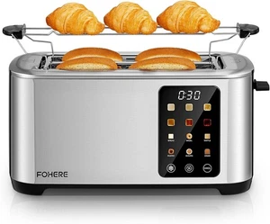 4 Slice Toaster Touch Screen Control, Long Extra Wide Slots Smart Bread Toaster - Picture 1 of 9