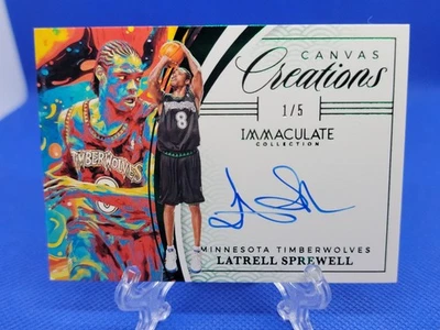 2024-25 Immaculate LATRELL SPREWELL Canvas Creations AUTO 1/5 SSP Hard Signed - Image 1 of 4