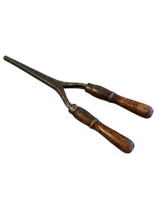 Antique Vintage Curling Iron Wood Handle Pincurls Mustache Tool - Picture 1 of 7