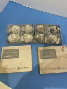 Set of 8 Shell Silver plate Nut Dishes F B Rogers Silver Co - Original Box - Picture 1 of 11
