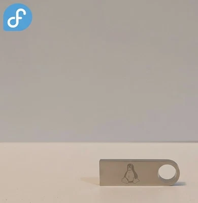 Fedora Linux 43 on Bootable USB Flash Drive with Tux Logo (2025) - Image 1 of 4