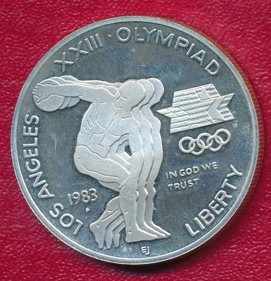 1983-S LA OLYMPICS PROOF COMMEMORATIVE SILVER DOLLAR **GEM PROOF** FREE SHIP!! - Image 1 of 2