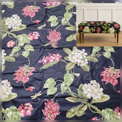 VTG P. Kaufmann Carole Lake Tropical Floral Fabric 3.7 Yds x 54” Cotton USA - Image 1 of 4