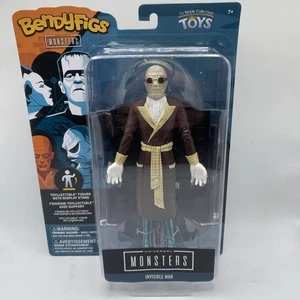 Invisible Man Bendyfigs Universal Monsters Noble Collection Toys Figure w. Stand - Picture 1 of 2