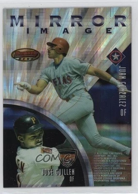 1997 Bowman's Best Mirror Image Atomic Refractor Jose Guillen Juan Gonzalez #MI6 - Image 1 of 2