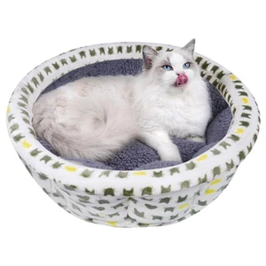 Super Soft Small Dog & Cat Bed, Anti-Anxiety Puppy Cuddler, Cozy Round Fluffy... - Picture 1 of 7