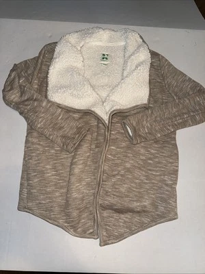 Cárdigan Sherpa Mujer TÉ VERDE Caqui Brezo Frente Abierto Talla Grande Foto 1 de 4