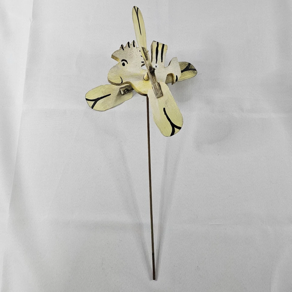 Vintage Folk Art Wood Whirligig Flying 10" Woodstock From Snoopy Animated READ⬇ - Image 1 of 4