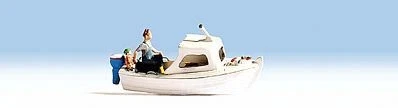 Noch 16822 HO Scale Fishing Boat w/Figures - Assembled - Image 1 of 4