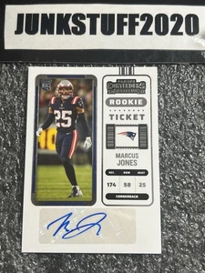 2022 Panini Contenders Marcus Jones Rookie Ticket Auto #190 New England Patriots - Bild 1 von 4
