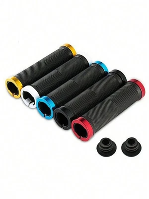 Double Lock On Locking Handle Bar Grips Bicycle MTB Mountain Bike BMX Sport - Image 1 of 4