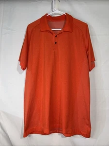 Lululemon Polo Shirt Mens XL Orange Metal Vent Tech Short Sleeve Performance - Picture 1 of 9