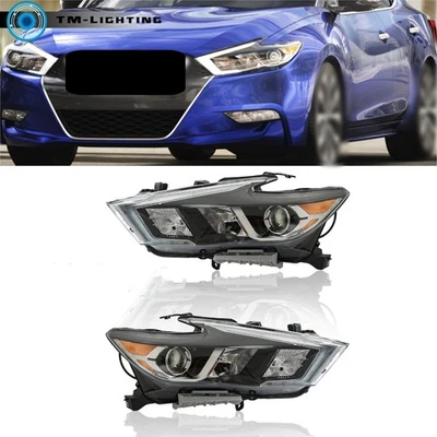 Faros halógenos para Nissan Máxima 2016 2017 2018 con LED DRL negros izquierda+derecha Foto 1 de 4