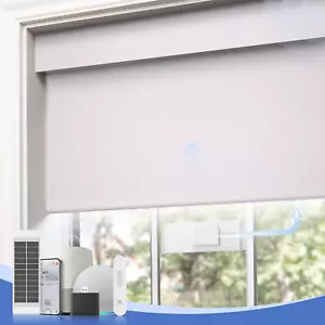 Motorized Blinds with Remote,100% Blackout Smart Roller Blinds,Rechargeable Roll - Picture 1 of 6