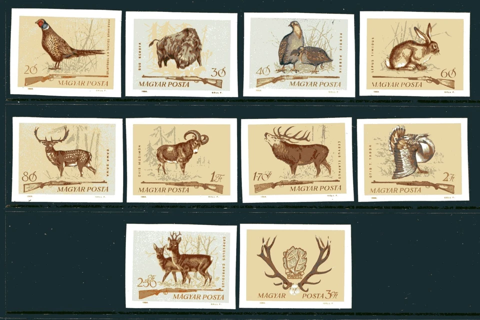 Hungary 1626-1635 MNH Hunting 1964 Ring-necked pheasant Wild boar Gray   x45104 - Image 1 of 1