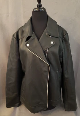 Chaqueta de motociclista de cuero sintético con cremallera completa para mujer ANA A New Approach Foto 1 de 4