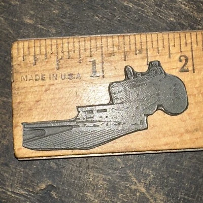 Printing Block ( Man on Tractor ) Nice Details! Needs Wood Block!! - Image 1 of 4