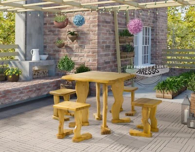  "Flamingo"  Gartengarnitur Robinienholz Akazie  Rustikale Gartenmöbel Massiv - Bild 1 von 4