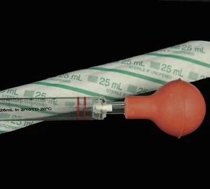 25ml Serological pipette with rubber bulb - 5 Sterile Pipettes supplied - Picture 1 of 2