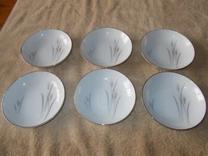 Fine China of Japan Platinum Wheat 5½" Bowls Set of 6 - Picture 1 of 5