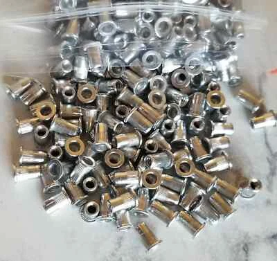 100 Pcs 6-32 Rivet Nut Aluminum knurled Nutserts Rivnut Nutsert SAE Standard - Image 1 of 2