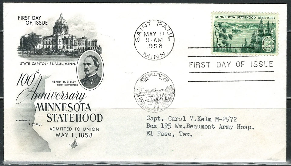 US Year of 1958 First Day Cover Scott#1106. - Image 1 of 1