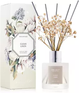 Reed Diffuser Set,3.38 Fl Oz (100 Ml) - Clean Linen Oil Diffusers with 8 Reed St - Picture 1 of 8