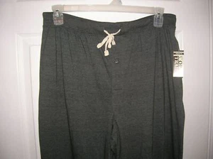 Mens Sleep pants size MEDIUM gray POCKETS button fly drawstring PAJAMAS T30scj - Picture 1 of 5