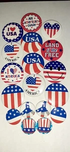 18 Stück Patriotische Buttons Pins USA verschiedene Sammlung - Bild 1 von 2