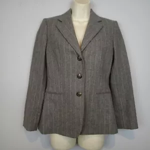 Ralph Lauren Lambswool Gray Pinstripes Stylish Jacket Blazer 4p jacket career - Picture 1 of 12