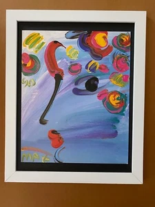 PETER MAX | AWESOME | 1990'S SIGNED PRINT | POP ART | NEW 14X11 IN. FRAME - Picture 1 of 3