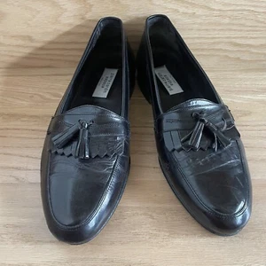 Pierre Cardin schwarz Quaste elegante Halbschuhe Herren Größe 8 Leder handgefertigt Italien - Bild 1 von 10
