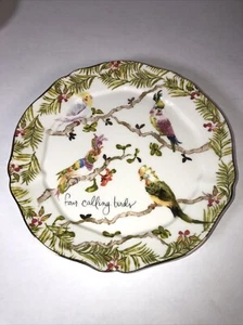 Anthropologie Inslee Fariss 12 Days of Christmas Plate 4 Calling Birds - Picture 1 of 4
