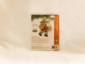 Adorno punto de cruz Papá Noel con bolsa lona plástico transparente 14ct dimensiones - Imagen 1 de 2