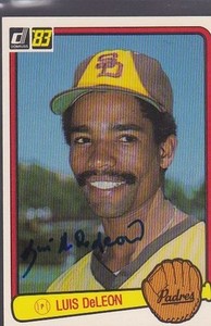 1983 DONRUSS BASEBALL AUTOGRAPH LUIS DELEON PADRES *52389