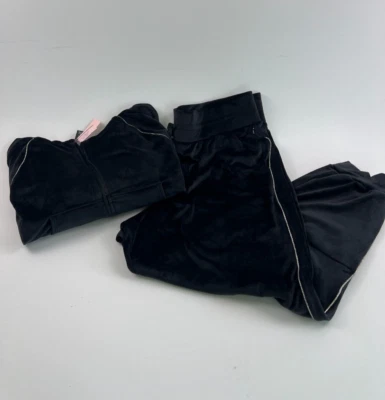 Victoria’s Secret Terciopelo Manga Larga Con Huddie Top Conjunto Pantalones de Salón Negro XL NUEVO CON ETIQUETAS Foto 1 de 4
