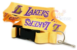 Llavero con cordón Los Angeles Lakers soporte de identificación - logotipo amarillo púrpura  - Imagen 1 de 1